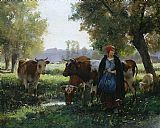 Julien Dupre A Bord de la Mare painting